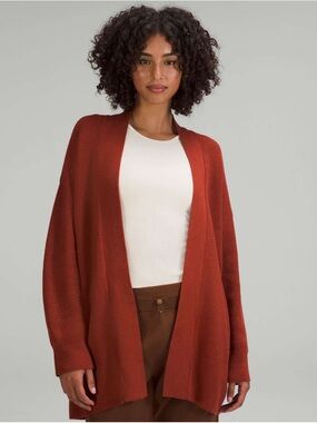 Lululemon Merino Wool Blend Ribbed Long Wrap Sweater Size 8
